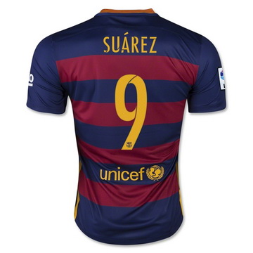 Achetez le Maillot Barcelone Suarez Domicile 2015 2016