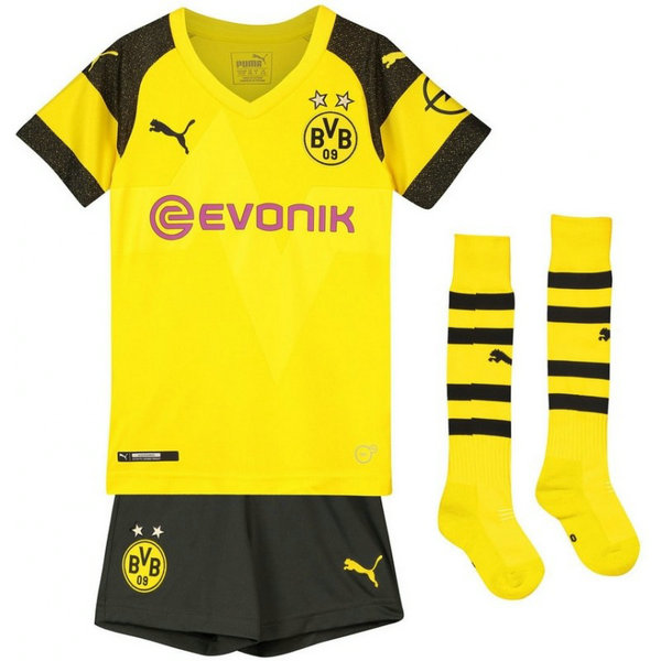 2018 2019 Ensemble Foot Dortmund BVB Enfant Maillot Short Chaussettes Domicile