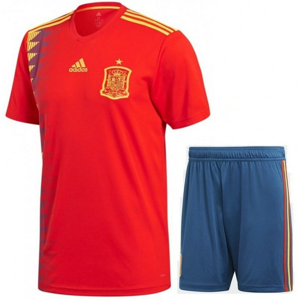 2018 2019 Homme Ensemble Foot Homme Espagne Maillot Short Coupe Du Monde Domicile