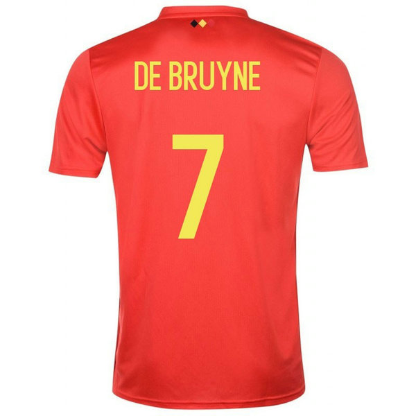 2018 2019 Homme Maillot Equipe de Belgique DE BRUYNE Coupe du Monde Domicile