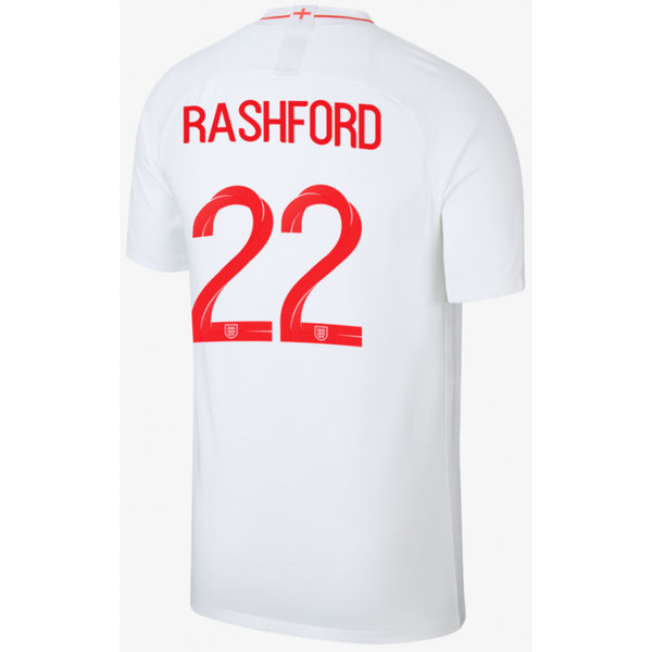 2018 2019 Homme Maillot de Foot Angleterre RASHFORD Officiel Domicile Coupe du Monde