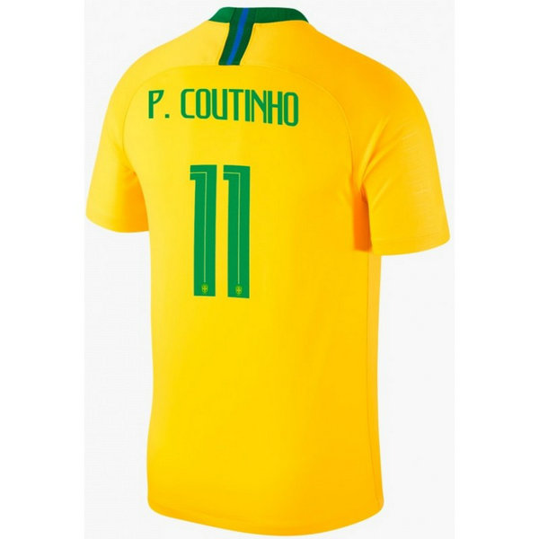 2018 2019 Maillot de Foot Bresil Enfant COUTINHO Officiel Domicile Coupe du Monde 2018