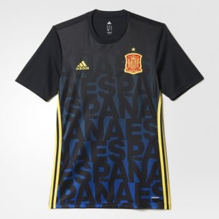 Maillot Avant-Match Espagne Bleu 2016 2017 Prix En Gros