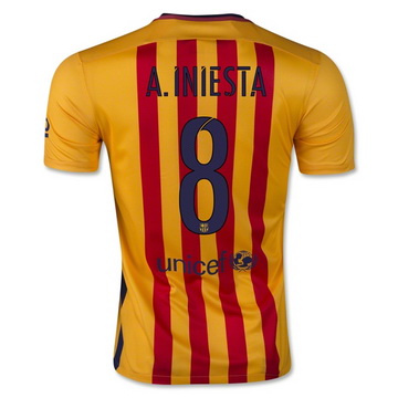 Maillot Barcelone A.Iniesta Exterieur 2015 2016 des Offres à Bas Prix