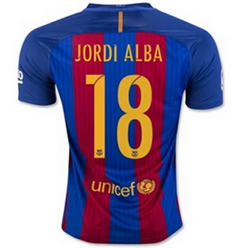 Maillot Barcelone Jordi Alba Domicile 2016 2017 Réduction En Ligne