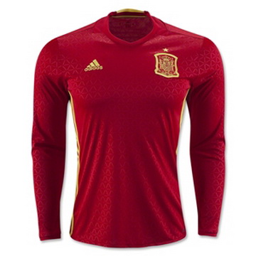 Maillot Espagne Manche Longue Domicile Euro 2016 Soldes Lyon