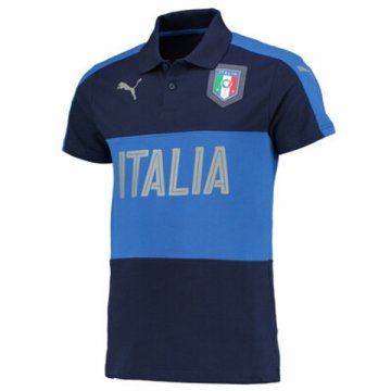 Maillot Italie Polo Bleu Fonce 2016 2017 Rabais Paris