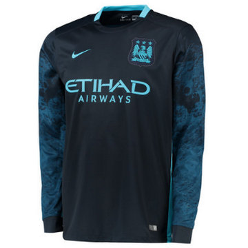 Maillot Mancheste City Manche Longue Exterieur 2015 2016 la Vente à Bas Prix