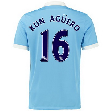 Maillot Manchester City Kun Aguero Domicile 2015 2016 Achat à Prix Bas