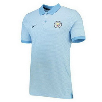 Maillot Polo Manchester City Bleu Cair 2016 2017 Pas Cher Nice