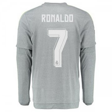 Maillot Real Madrid Manche Longue Ronaldo Exterieur 2015 2016 Lyon en Ligne