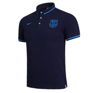 Nouvelles Maillot Barcelone Polo Bleu Fonce 2016 2017