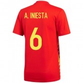 2018 2019 Homme Maillot Equipe de Espagne INIESTA Coupe du Monde Domicile